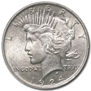 1924 Peace Dollar AU 1924 Peace Dollar AU